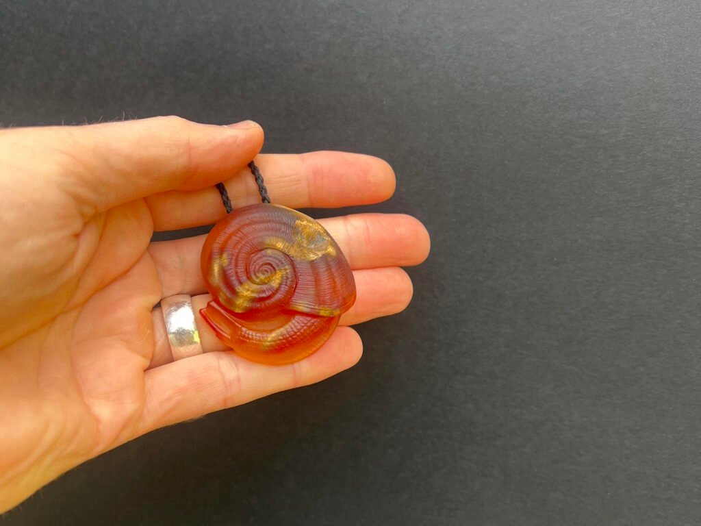 carnelian kauri snail shell